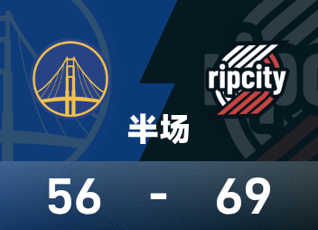 NBA halftime: Yang Hansen made 0 of 1 shots, had 1 rebound and 1 error, Curry scored 24 points with 5 three-pointers, Trail Blazers 69-56 Warriors