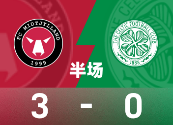 Europa League halftime: Gegocha had 1 shot and 1 pass, Midtjylland 3-0 Celtic